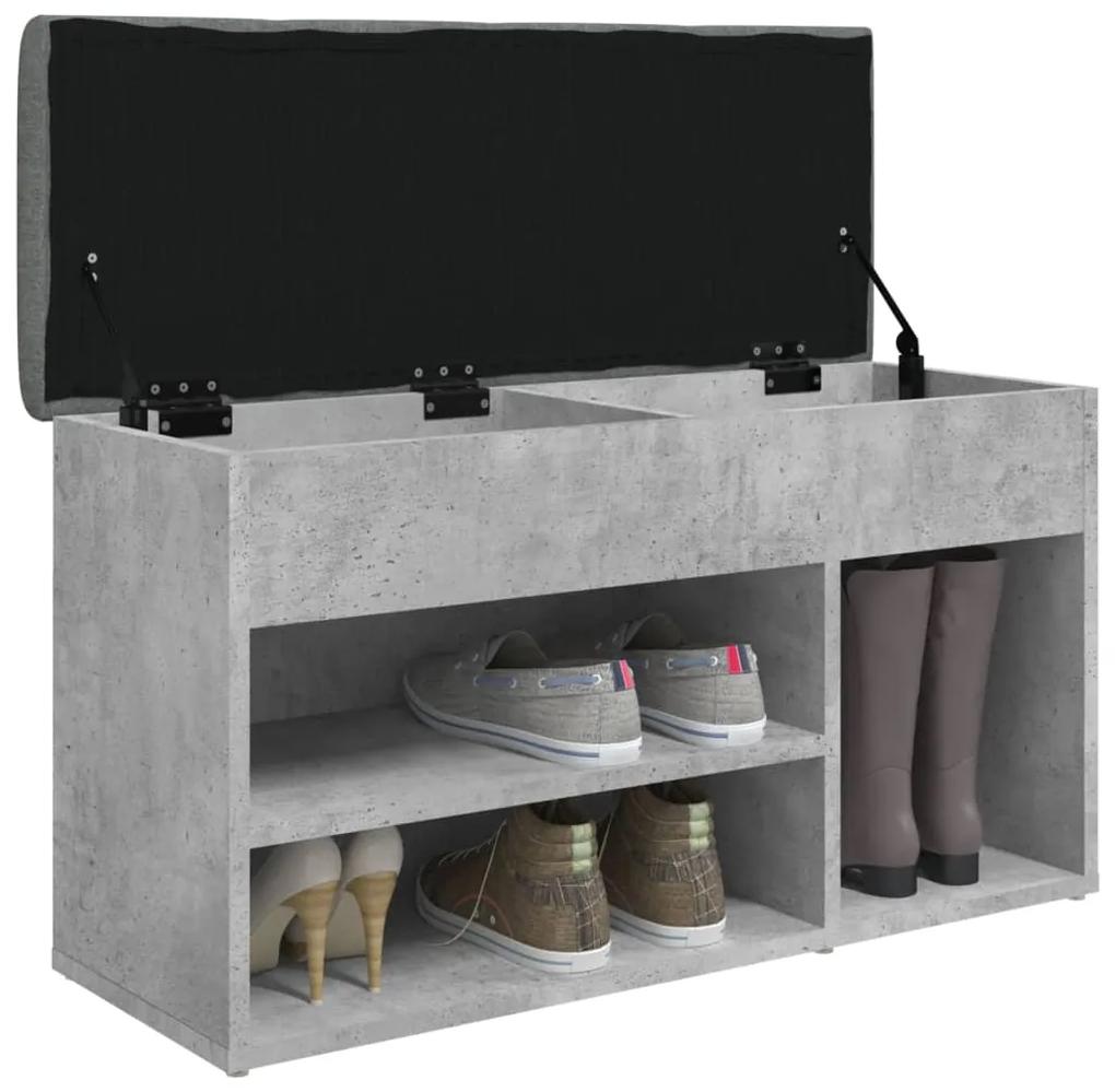 Panca per scarpe grigio cemento 82x32x45,5cm legno multistrato