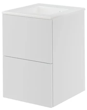 Mobile da bagno sotto lavabo SENSEA Neo bianco laccato L 45 x H 64 x P 48 cm 2 cassetti, lavabo non incluso