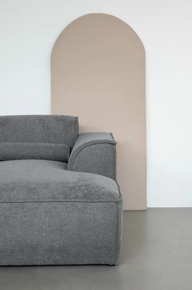 Divano componibile grigio (con penisola a destra) Flex Felix – Miuform