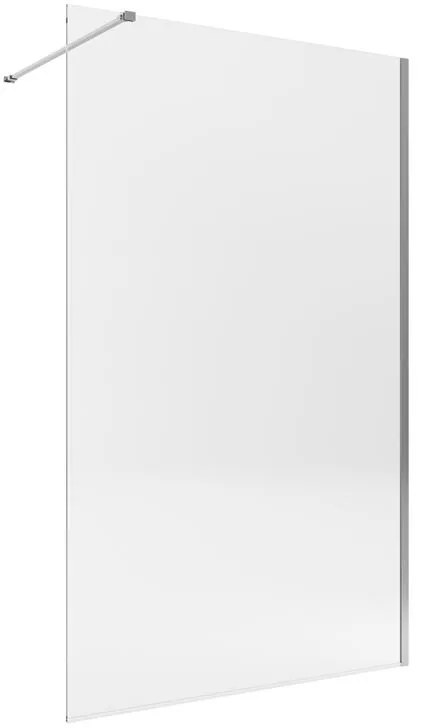 Box doccia walk-in Single, vetro 8 mm, H 200 cm, profilo nero spazzolato