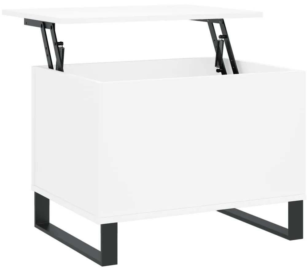 Tavolino da salotto bianco 60x44,5x45 cm in legno multistrato