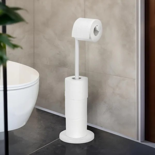 WENKO 21424100 - Portarotolo per carta igienica 21x55 cm bianco