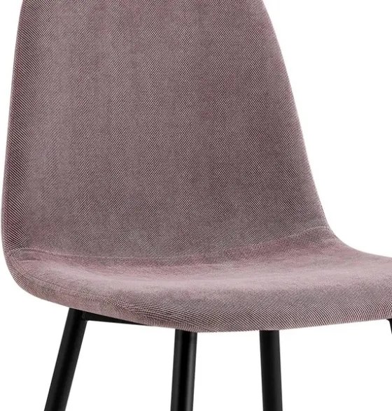 Sedia Da Pranzo Moderna In Tessuto Marrone Gambe Nere Irene