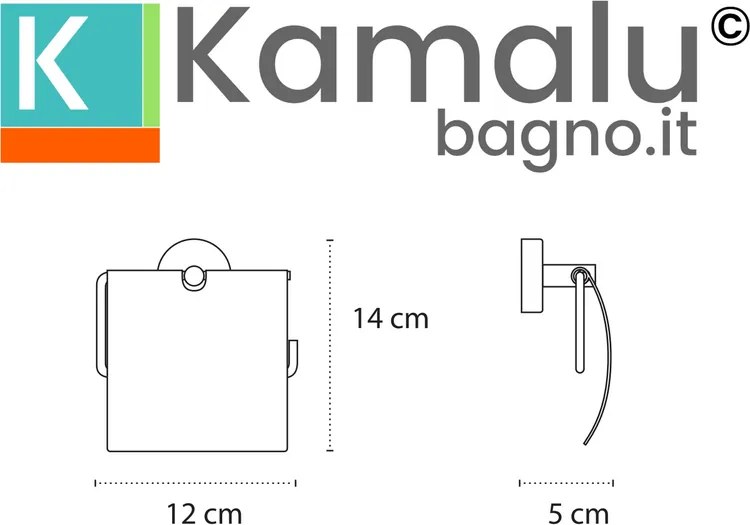 Kamalu - Portarotolo coperto in acciaio inox bianco opaco da muro | Monde-B