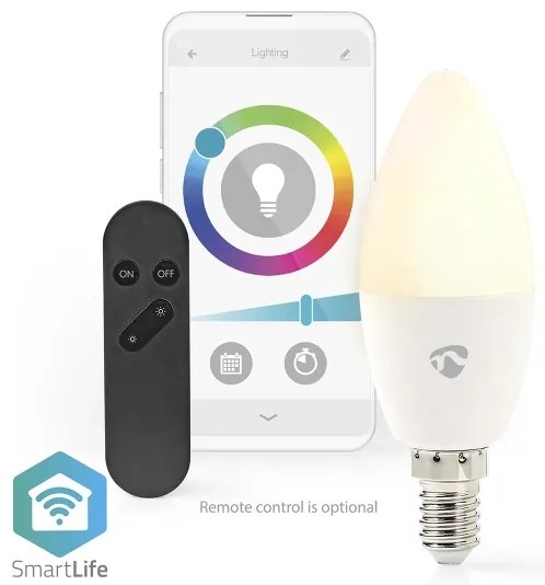 Nedis WIFILRC10E14 - Lampadina LED RGB Dimmerabile E14/4,9W/230V Wi-Fi 2700-6500K