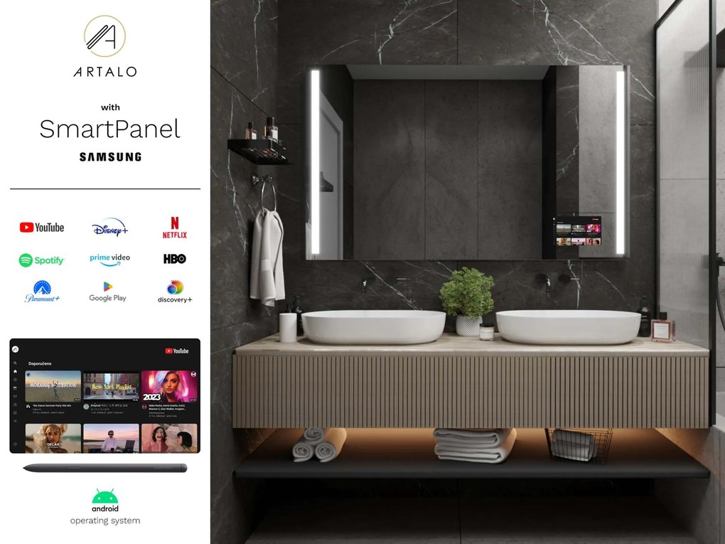 SMART specchio con luminazione M4 premium + Samsung SmartPanel