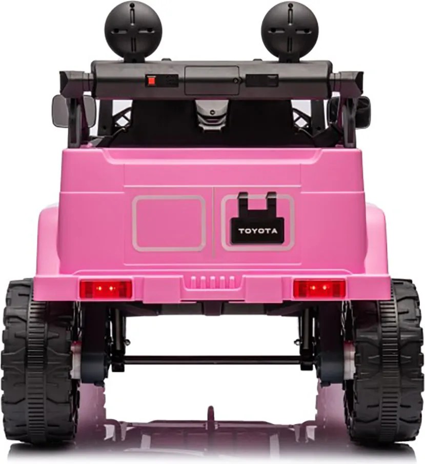 Macchina Elettrica per Bambini Fuoristrada Toyota Fj Cruiser 12V Telecomando Ruote in Gomma e Sedile in Pelle Rosa...