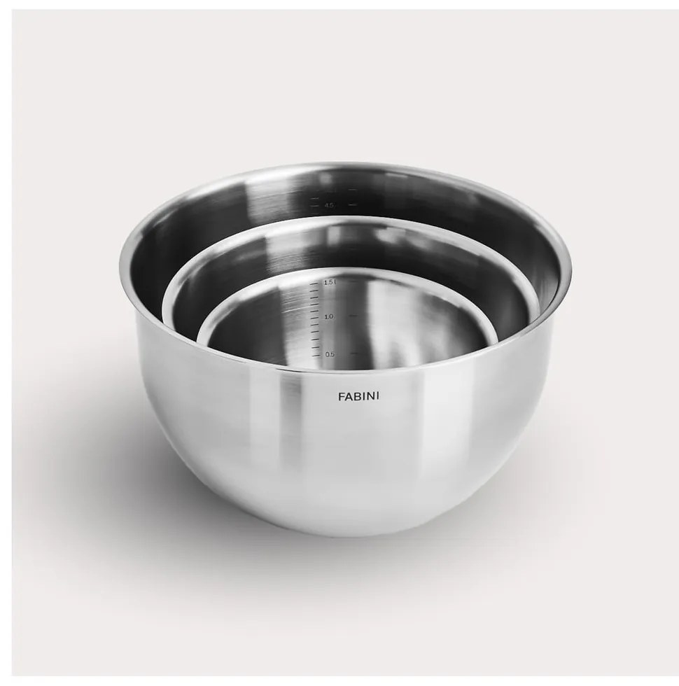 Set di ciotole argentate in acciaio inox 3 pz ø 24 cm Lucca 3.0 – FABINI