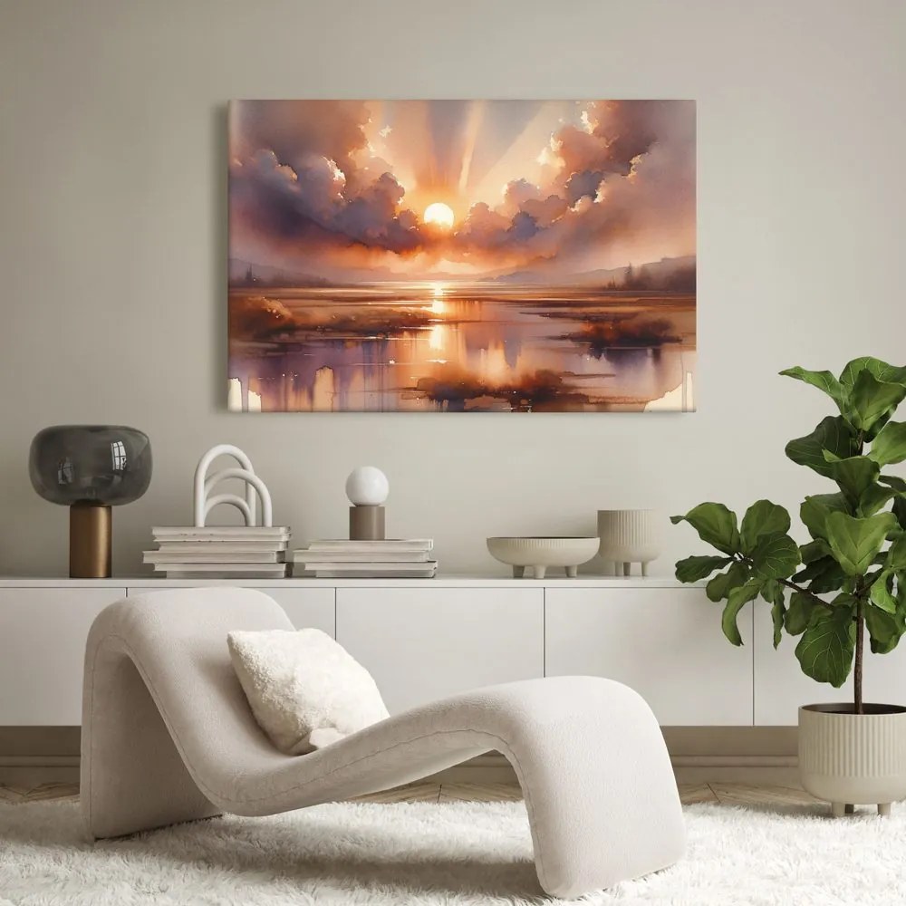Quadro su tela – Tramonto sul paesaggio