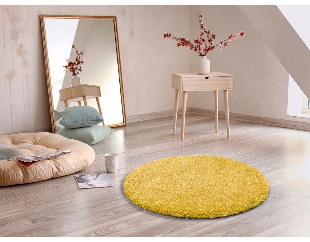 Tappeto giallo , ø 100 cm Aqua Liso - Universal