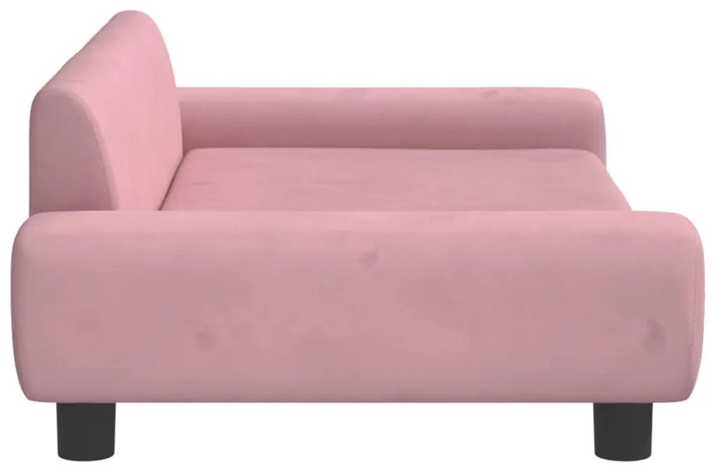 Lettino per cani rosa 100x54x33 cm in velluto