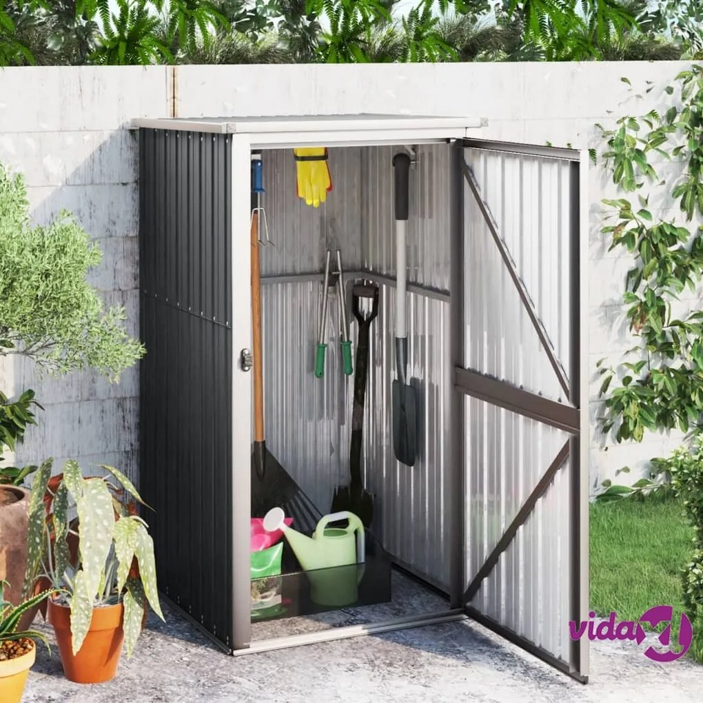 vidaXL Capanno per Attrezzi Antracite 88x89x161 cm Acciaio Zincato