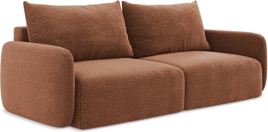 Divano color mattone allungabile/con contenitore 238 cm Kalena – Makamii