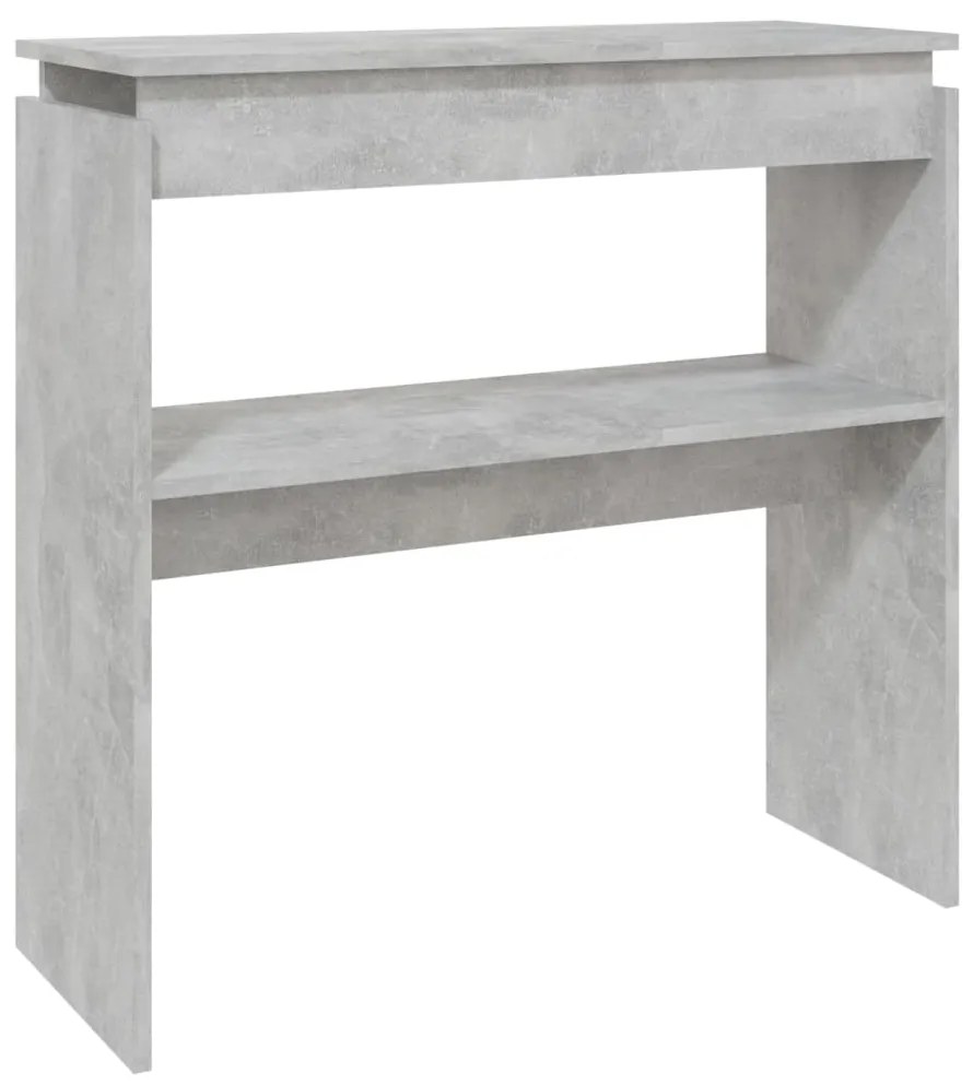 Tavolino consolle grigio cemento 80x30x80cm legno multistrato