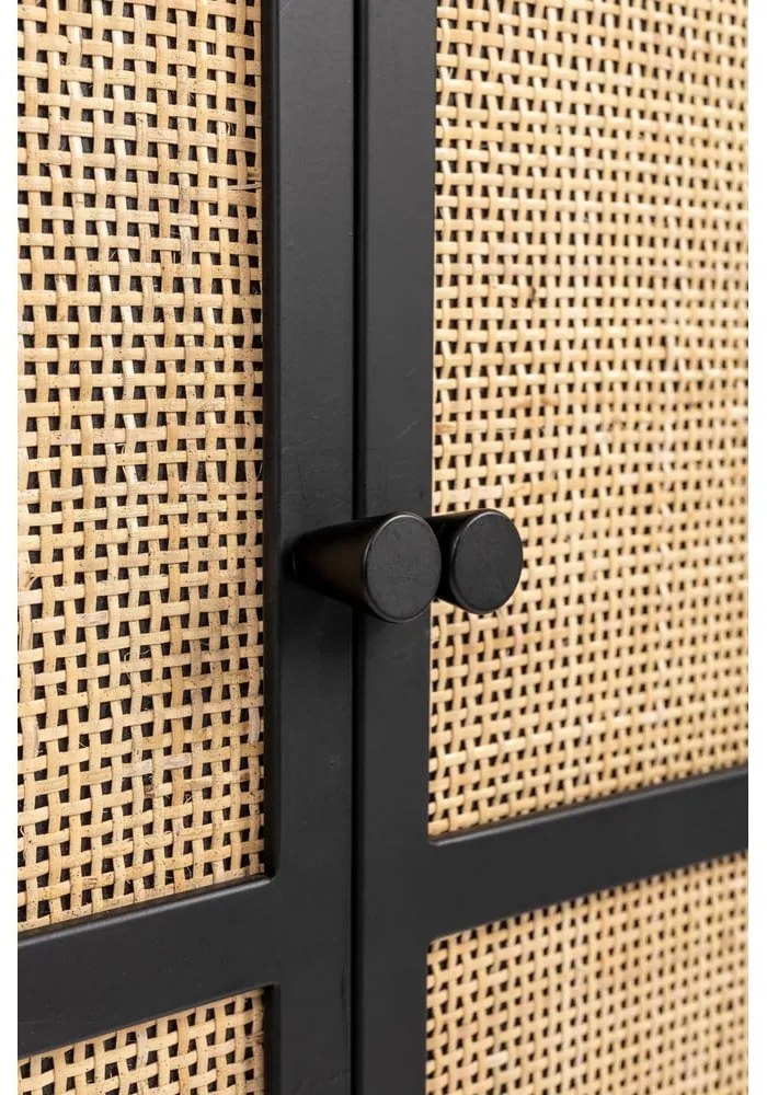 Cassettiera alta in rattan nero 80x100 cm Guuji - White Label
