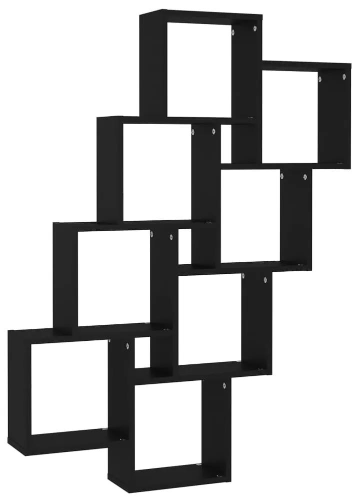 Mensola da parete a cubo nero 90x15x119 cm in truciolato