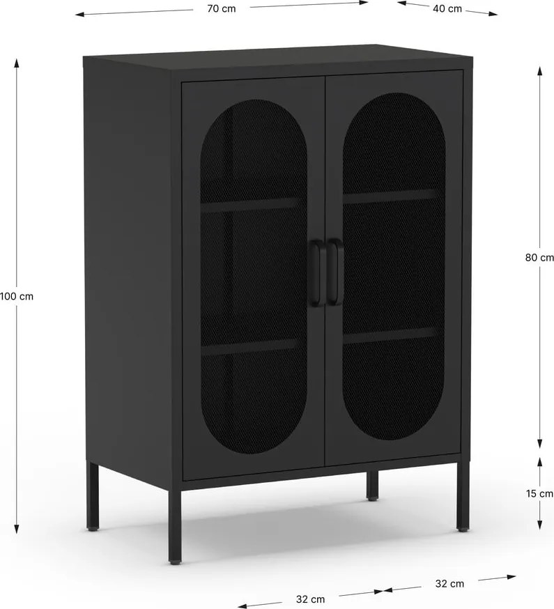 Mobile nero 70x100 cm Diora - Marckeric