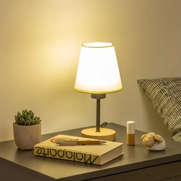 Brilagi - Lampada da tavolo NUBILA WOOD 1xE27/25W/230V quercia/color crema