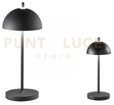 Lampada da tavolo ricaricabile led party nera 1,5w 134lm 3000k dimm...