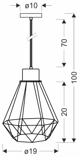 Lampadario su corda PRIMO 1xE27/60W/230V