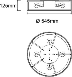 Open Design OR85983 - plafoniera ZALINDRO 4xE27/15W/230V Ø 54,5 cm bianco/nero