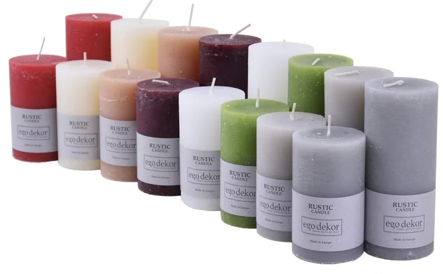 Candela rosa cipria Ruggine, tempo di combustione 58 h Rustic - Rustic candles by Ego dekor