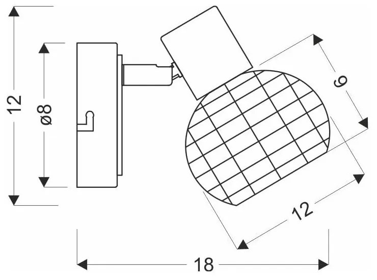 Lampada da parete nera e crema ø 12 cm Tajga - Candellux Lighting