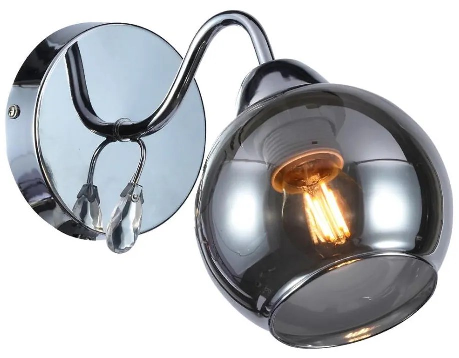 Faretto da parete CONNOR 1xE27/15W/230V cromo lucido/grigio