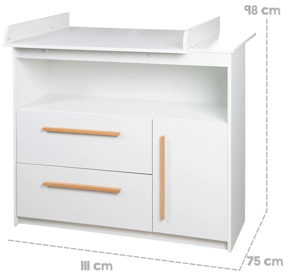 Cassettiera bassa bianca 107x98 cm Lilo - Roba