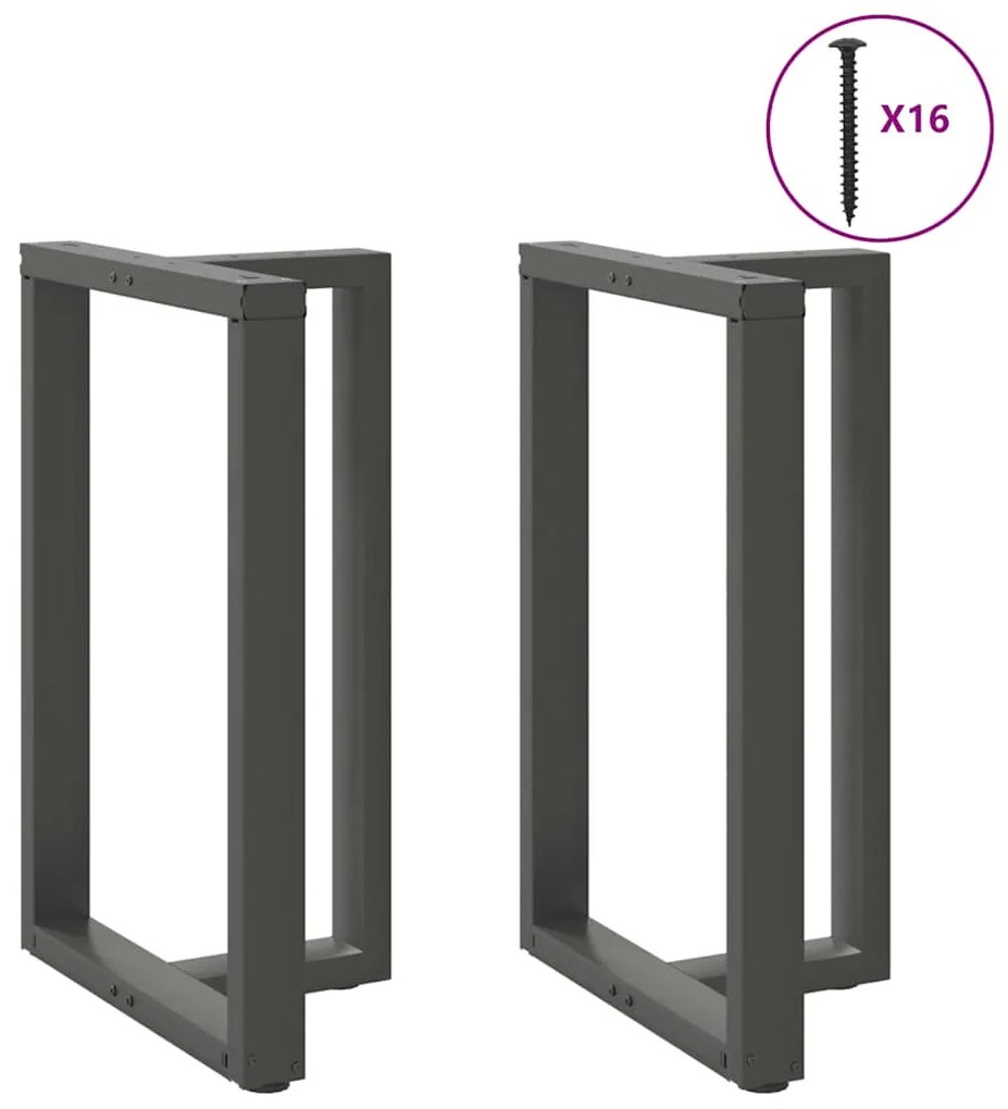 Gambe Tavolo Bar Forma T 2 Pz Antracite 60x35x(90-91)cm Acciaio /