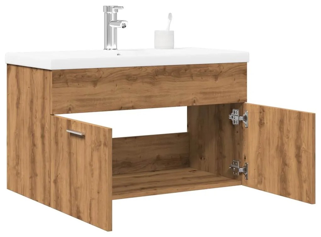 Set Mobili Da Bagno 2 Pz Rovere Artigianale Legno Multistrato /