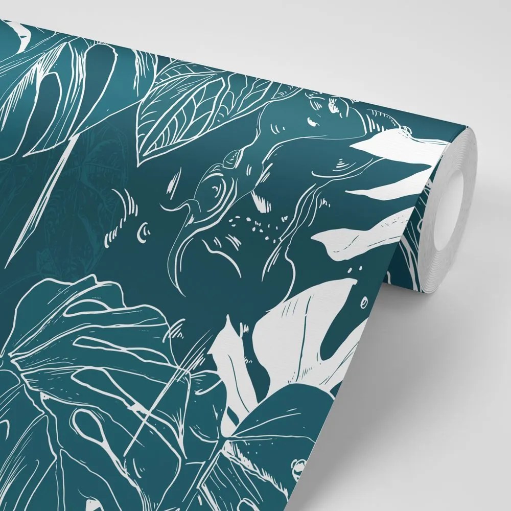 Carta da parati – Foglie tropicali di monstera