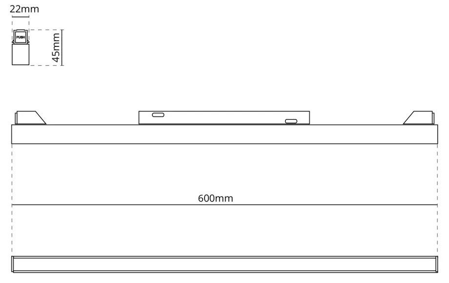 Faro LED Lineare 30W Magnetico 60cm, CRI92, 120°, Nero 48V - OSRAM LED Colore  Bianco Naturale 4.000K