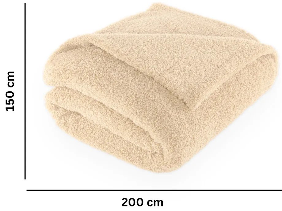 Coperta beige in micropile 150x200 cm Cocoon – Tiseco Home Studio