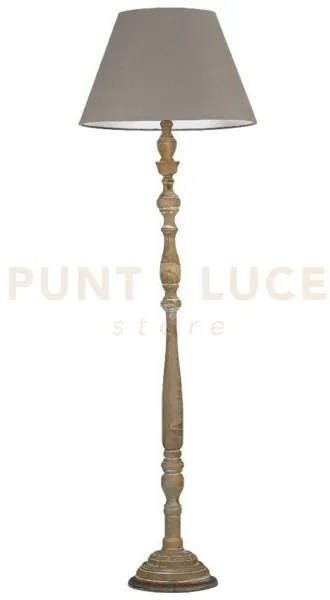 Piantana boutique legno naturale 1 luce attacco e27 45x155cm con pa...