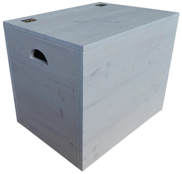 Cassapanca pouf contenitore in legno massello SHABBY CHIC cm 58