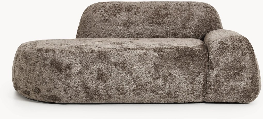 Divano 2 posti in teddy bouclé con chaise longue Wolke