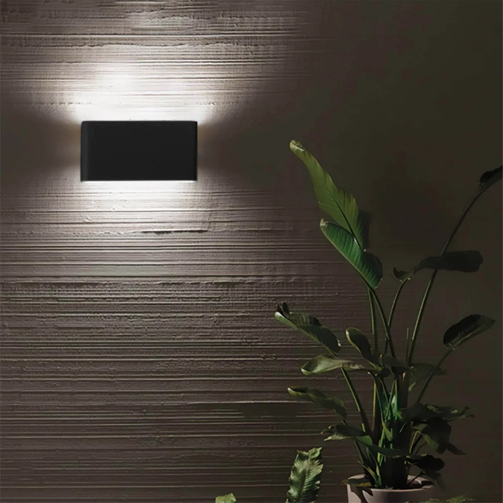 Applique LED 12W Bidirezione IP65 CCT Bianco Variabile - Nera Colore Bianco Variabile CCT