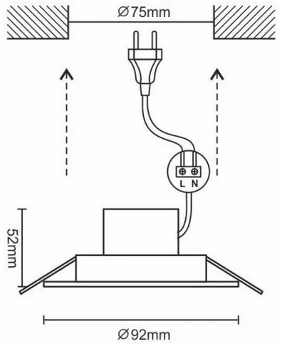 Lampada da incasso LED per bagno LED/7W/230V 4000K bianca IP44