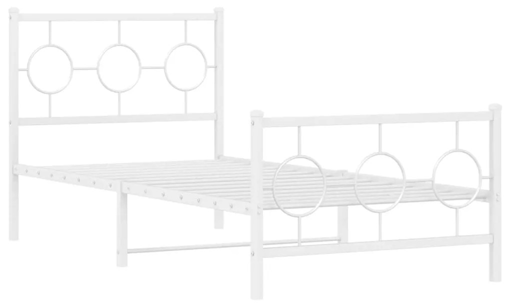 Giroletto con testiera e pediera metallo bianco 90x200 cm