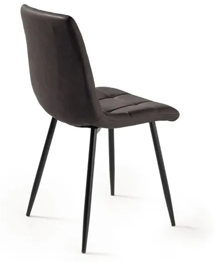 Sedia da cucina in ecopelle Antracite e gambe metallo nere - ARCA 2 sedie