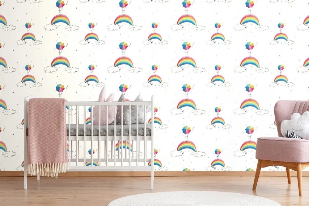 Carta da parati – Ombrelli arcobaleno