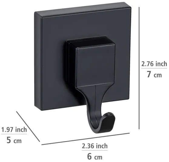 WENKO 71448800 - Gancio VACUUM-LOC QUADRO ED 6x7 cm nero