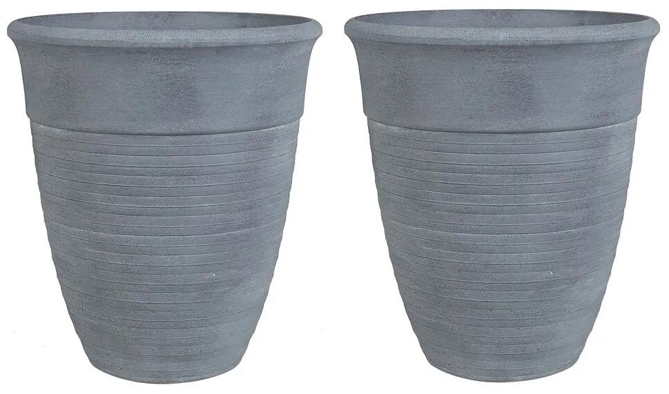 Set di 2 vasi per piante grigio ⌀ 43 cm KATALIMA Beliani