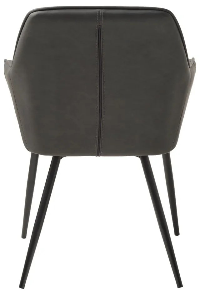 Set di sedie da pranzo grigio scuro in imbottito con braccioli 2 pz Nolan Stripe – Unique Furniture