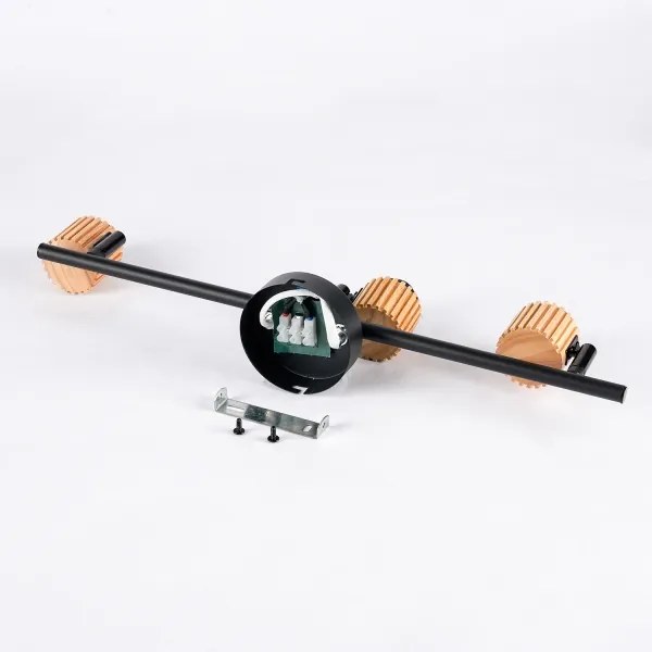 Brilagi - Faretto BASKLITE 3xE27/15W/230V legno/nero