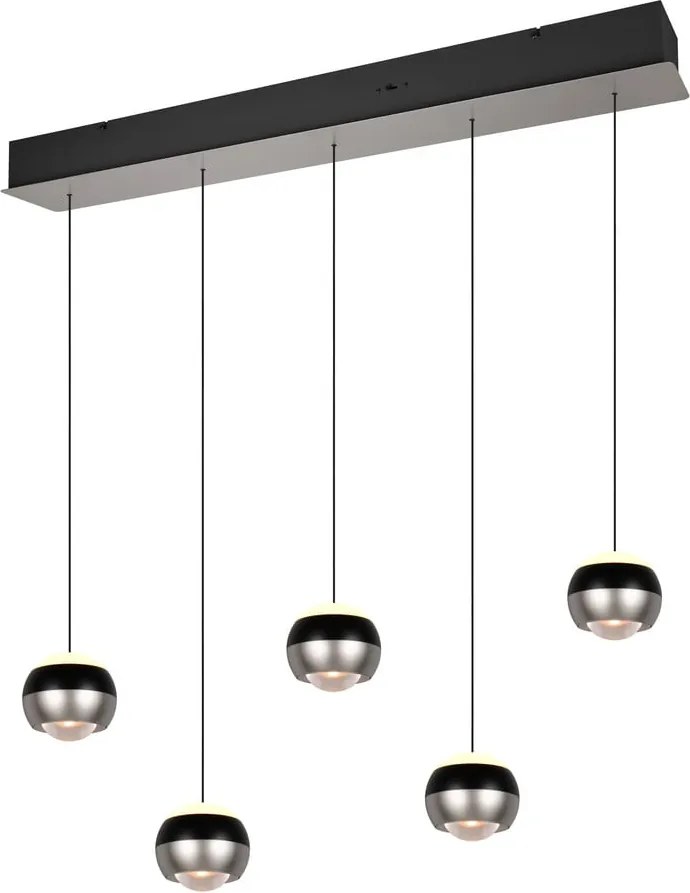 Lampadario LED nero e argentato Orbit – Trio Select