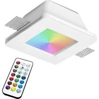 Faretto quadrato gesso vetro satinato incasso scomparsa LED 8W GU10 RGBW luce colorata negozio vetrine 230V LUCE 3000K