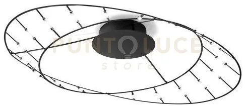 Tesa lampada da soffitto piccola a led 3000k 2480lm 20w nera 72x65c...