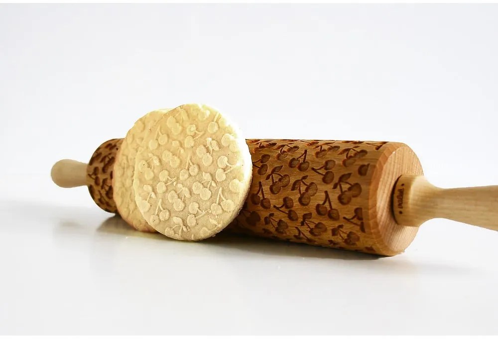 Rullo per pasta in legno goffrato Cherries - Valek